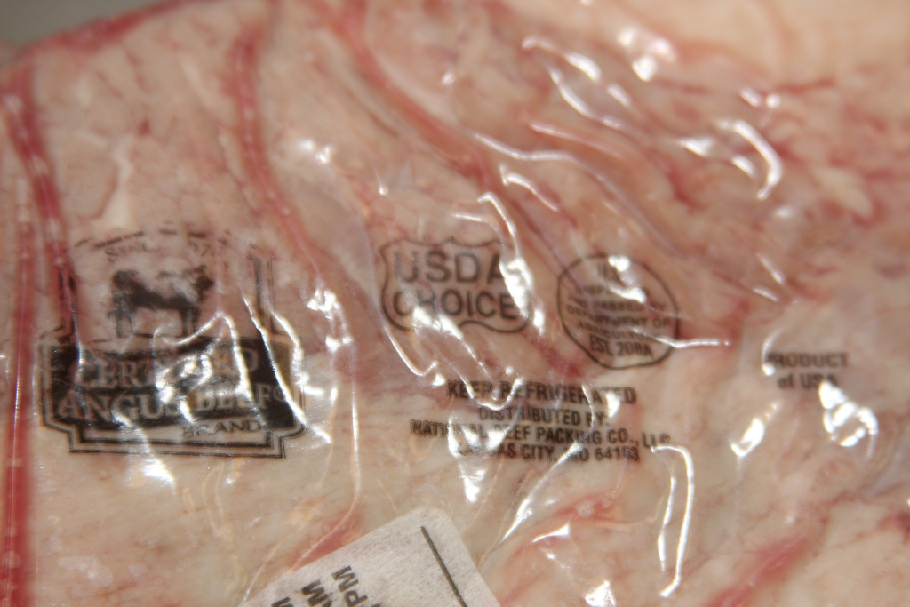Picture of Brisket package showing grade